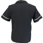 Mazeys Retro-Rockabilly Bowling Shirts Mit 1 Streifen In Schwarz/Weiß