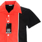 قمصان روكابيلي بولينج سوداء/حمراء، قميص عتيق/رجعي