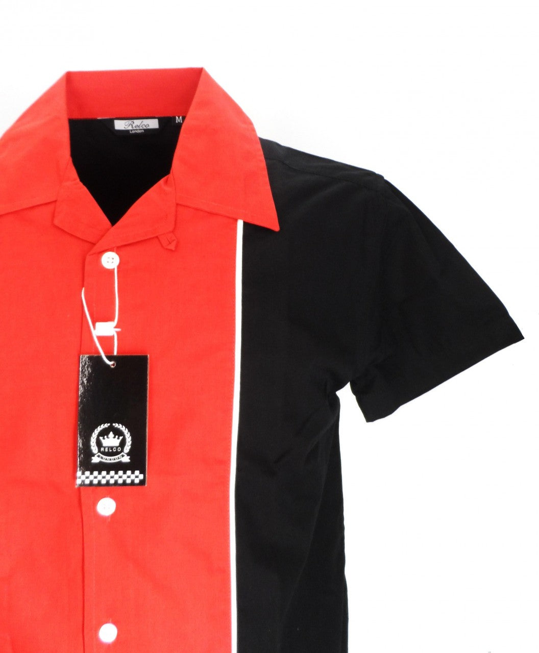 Rockabilly Bowling Schwarz/Rot-Hemden Vintage/Retro-Hemd