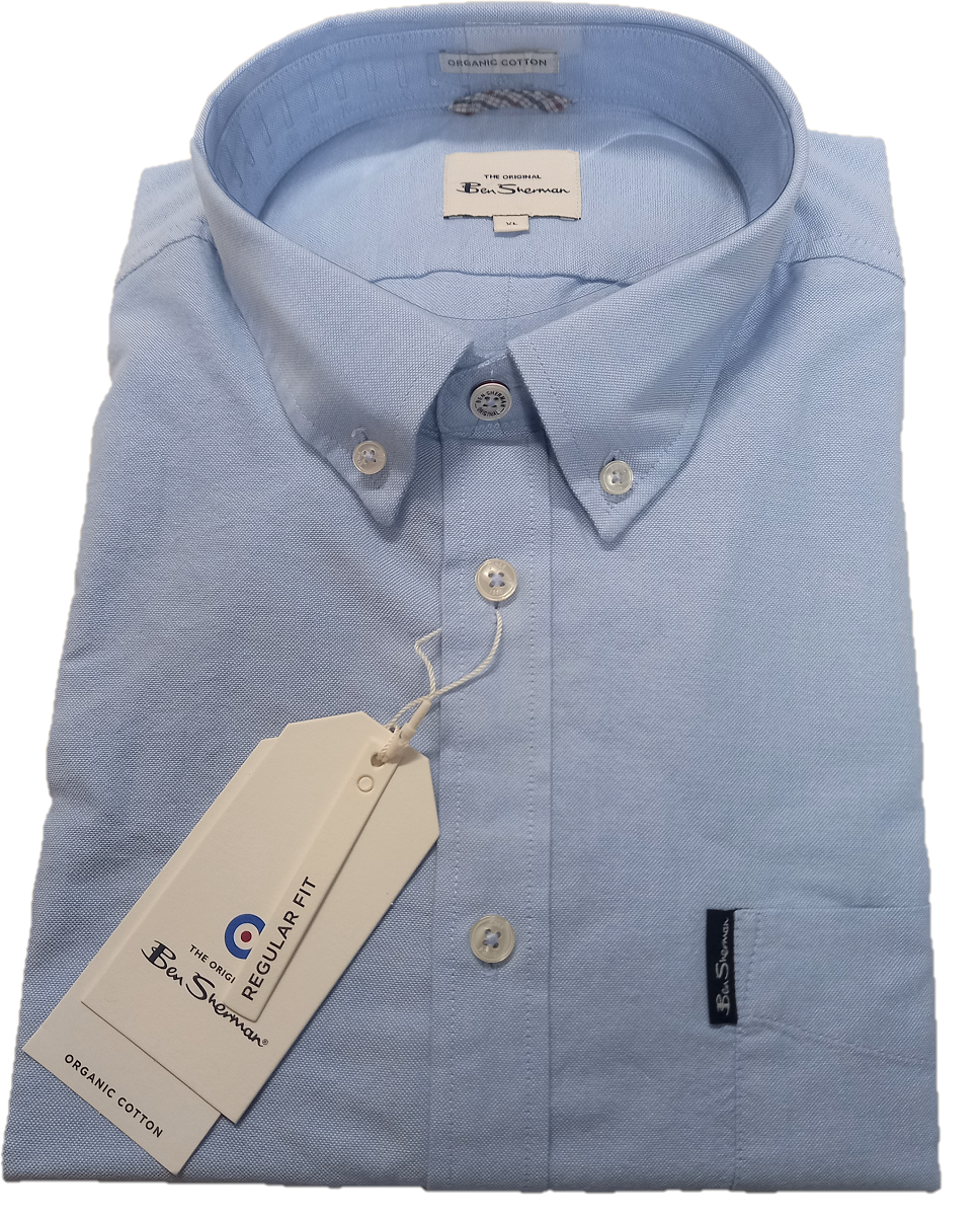 Camisas Oxford de manga larga azul claro Ben Sherman