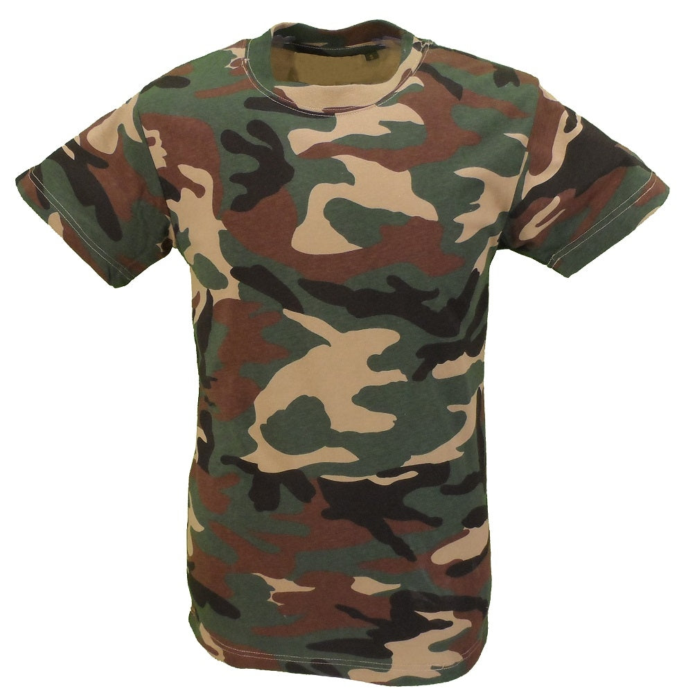 Mens Camouflage Woodland T shirts