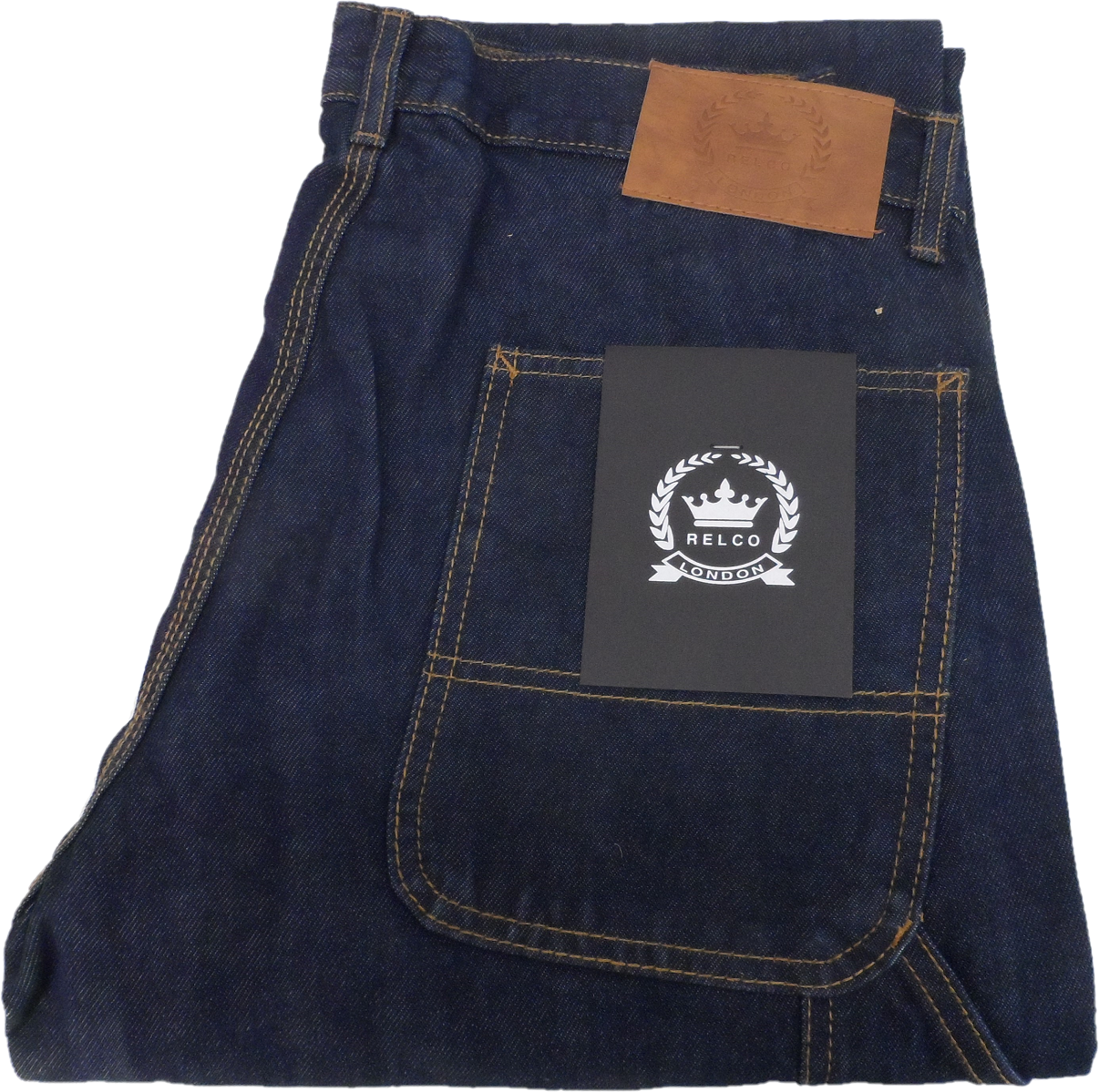 Relco Mens Carpenter Vintage Raw Denim Jeans