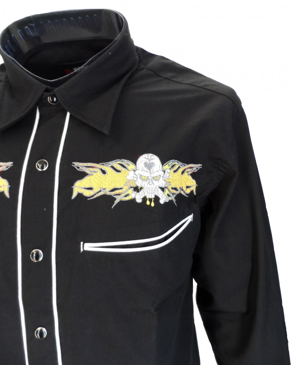 Redstar Rodeo schwarz gelbe Rockabilly Western Cowboy Vintage Retro Shirts