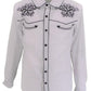 Mazeys Camisas Vintage/Retro De Vaquero Estrella Occidental Blanca Para Hombre