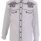 Mazeys Chemises Vintage/Rétro Cowboy Western Star Blanches Pour Hommes