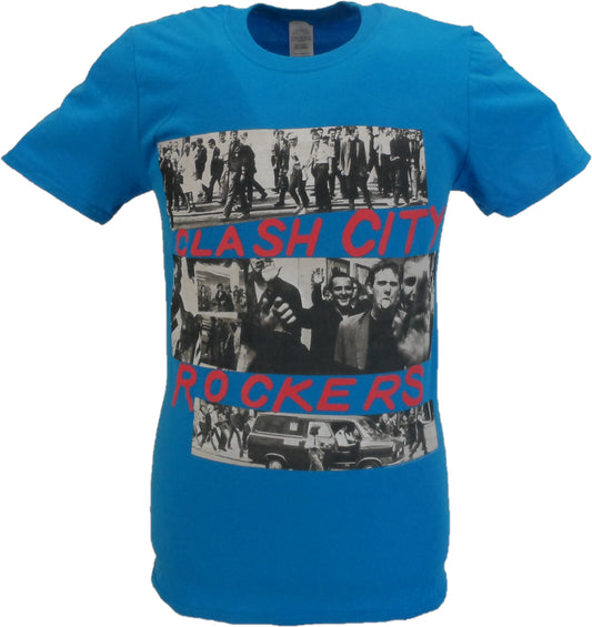 تي شيرت رجالي أزرق رسمي The Clash Clash City Rockers