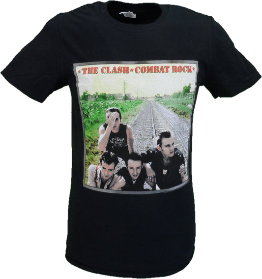 Camiseta negra oficial The Clash combat rock para hombre