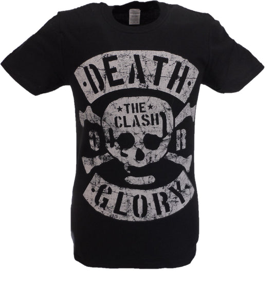 Camiseta negra oficial para hombre The Clash Death or Glory con una sola cubierta
