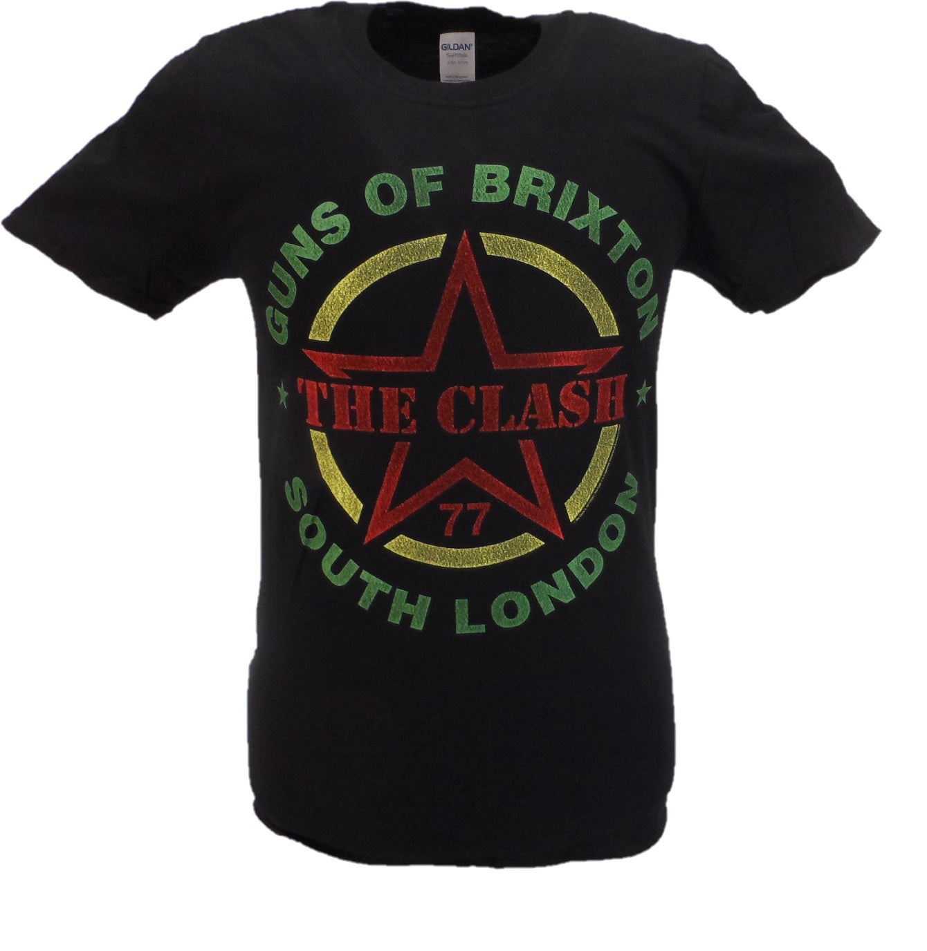 T-shirt noir officiel pour hommes The Clash Guns of Brixton