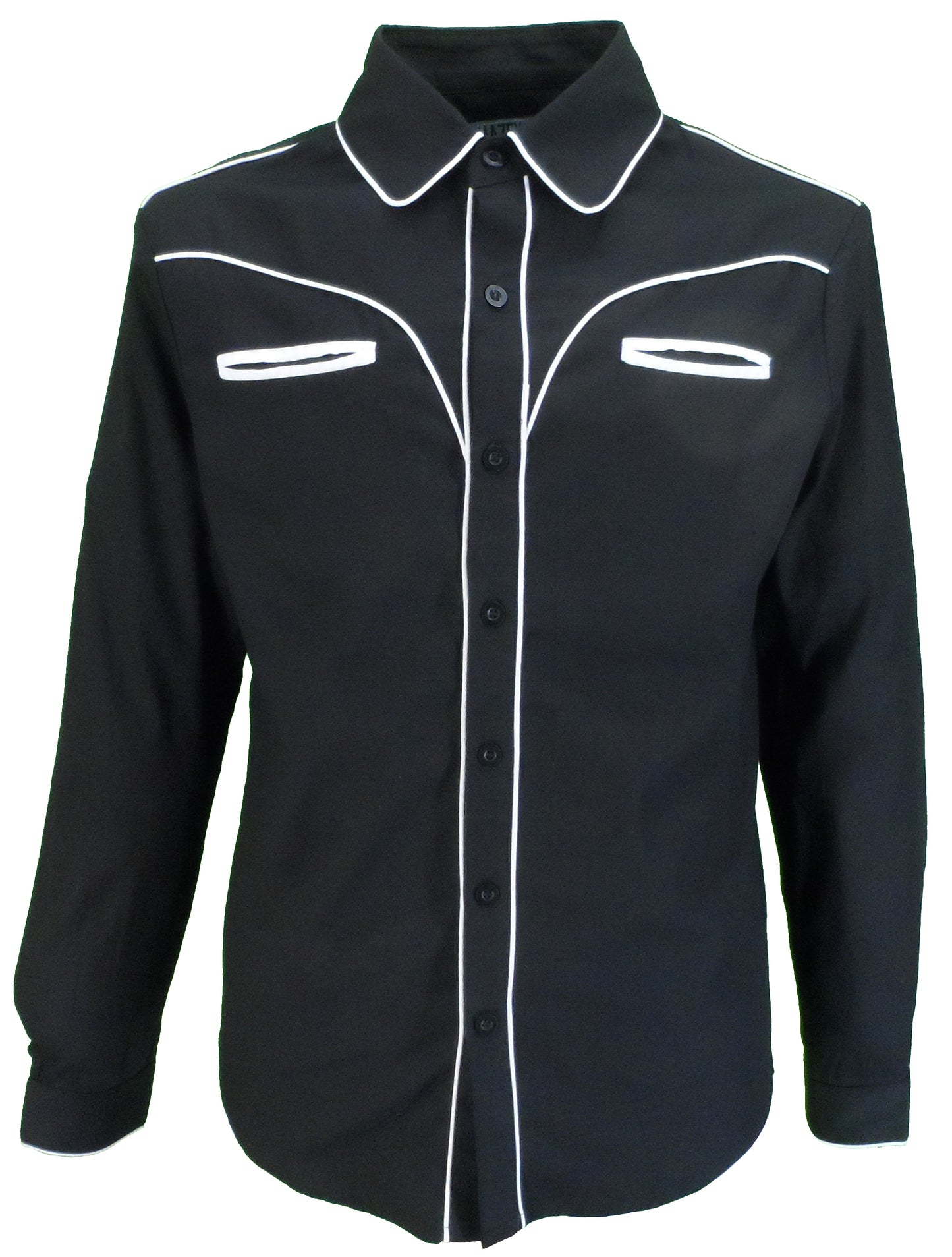 قمصان Mazeys للرجال باللون الأسود من رعاة البقر الغربي الكلاسيكي/الرجعي