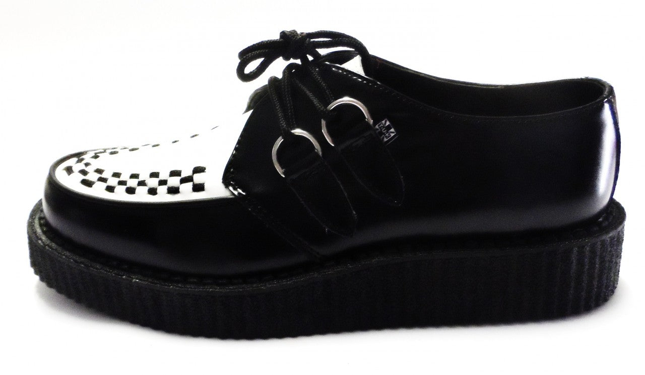 TUK Classic Rockabilly Black & White T.U.K. Leather Creepers