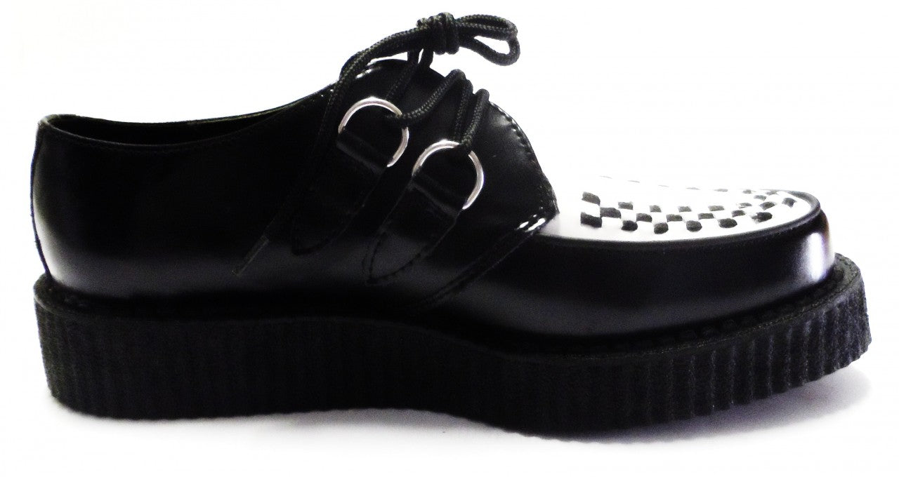 TUK Classic Rockabilly Black & White T.U.K. Leather Creepers