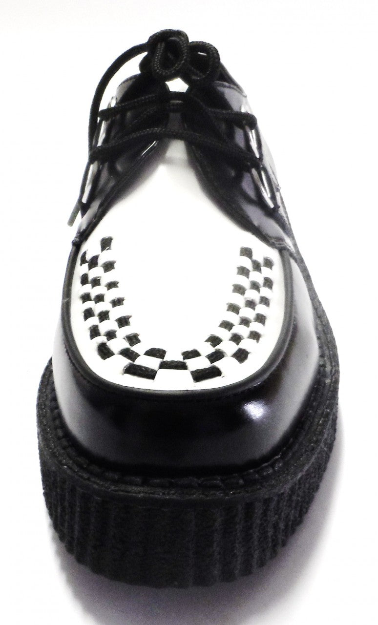 TUK Classic Rockabilly Black & White T.U.K. Leather Creepers