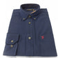 Chemises boutonnées rétro mod à manches longues en coton Selby bleu marine Farah