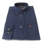 Farah Navy Selby Cotton Long Sleeved Retro Mod Button Down Shirts