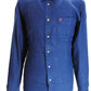 Farah Navy Selby Cotton Long Sleeved Retro Mod Button Down Shirts