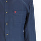 Camisas con botones mod retro de manga larga de algodón selby azul marino Farah