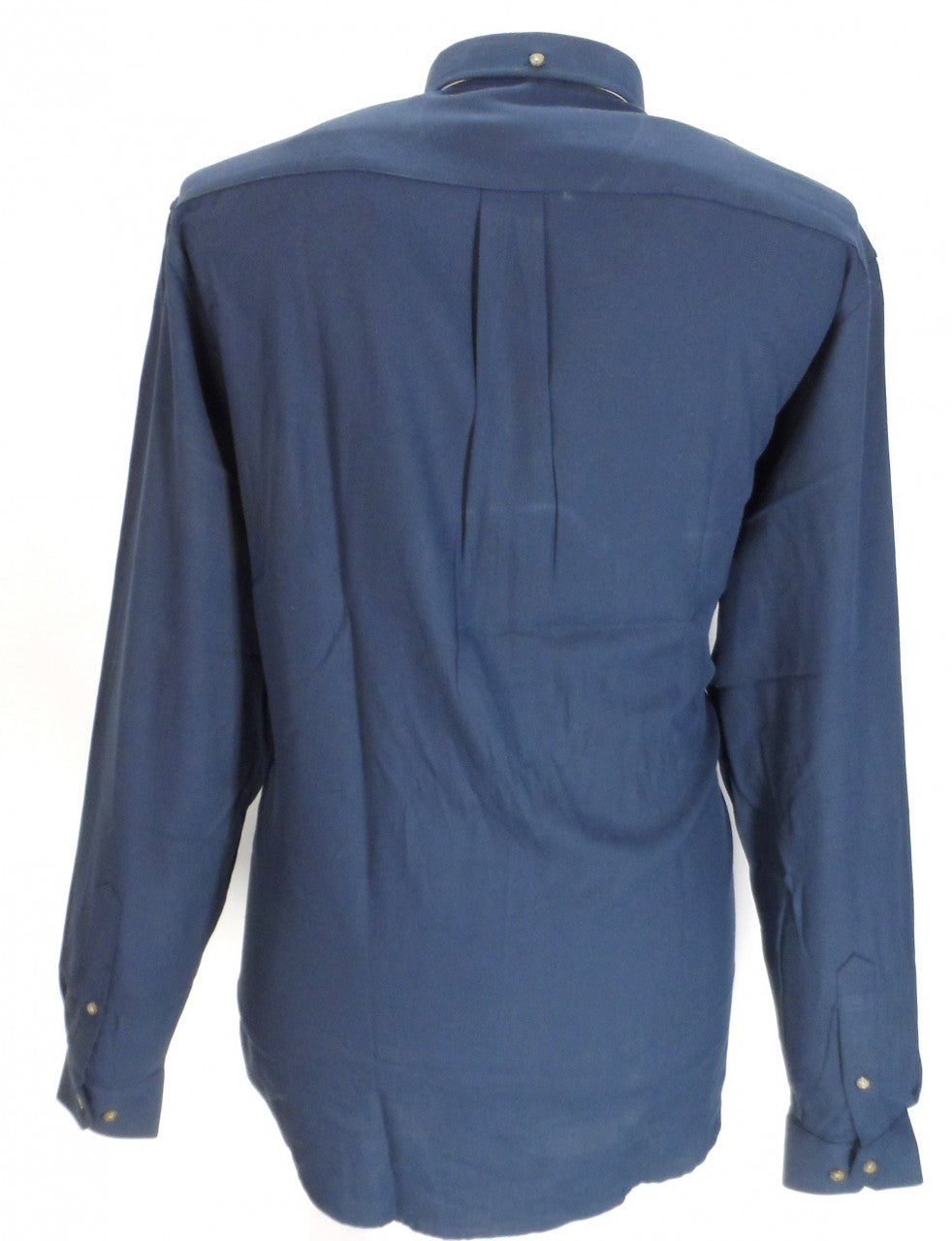 Camicie abbottonate mod retrò a maniche lunghe in cotone selby blu scuro Farah