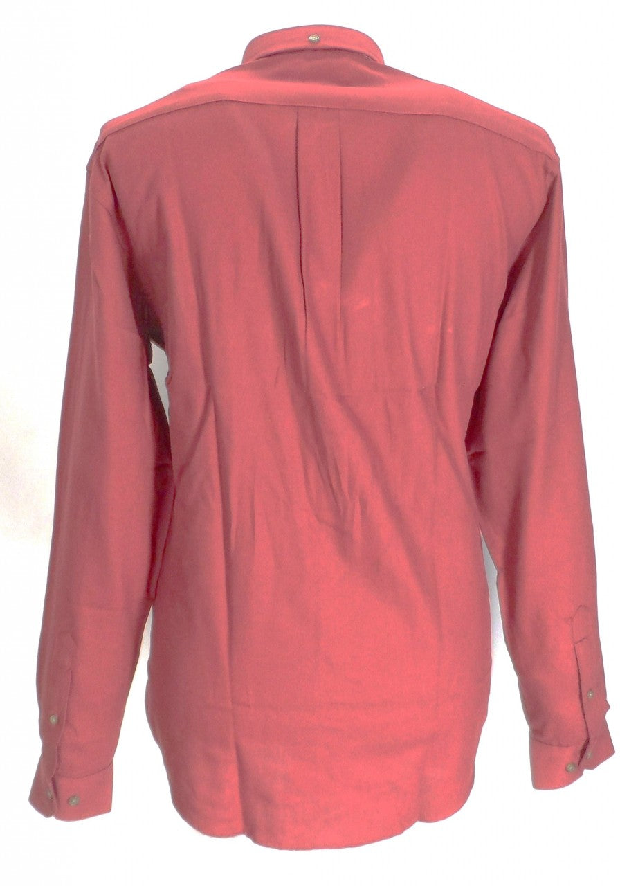 Farah kastanienbraune Selby-Baumwollhemden mit langen Ärmeln und Knöpfen im Retro-Mod-Stil