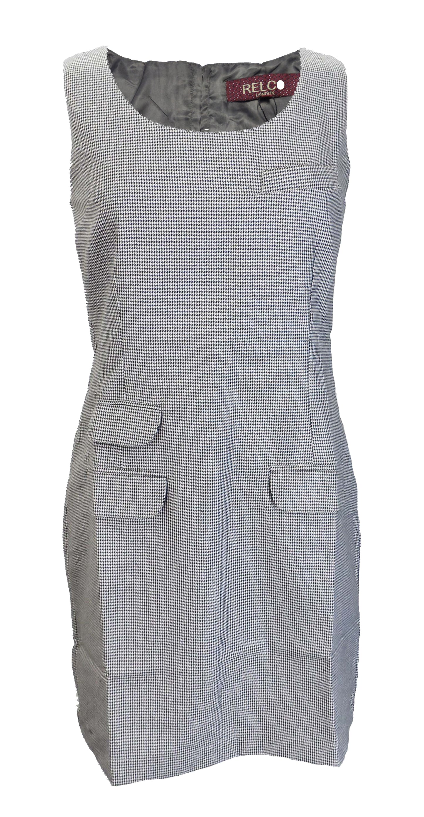 Relco Damen-Retro-Mod-Hundezahn-Latzschürze/Tunika-Kleid