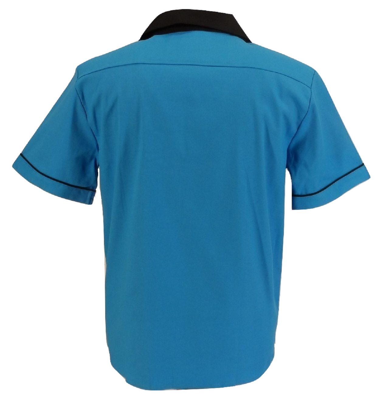 Bowling Shirts روكابيلي باللون الأزرق الكلاسيكي للرجال Mazeys