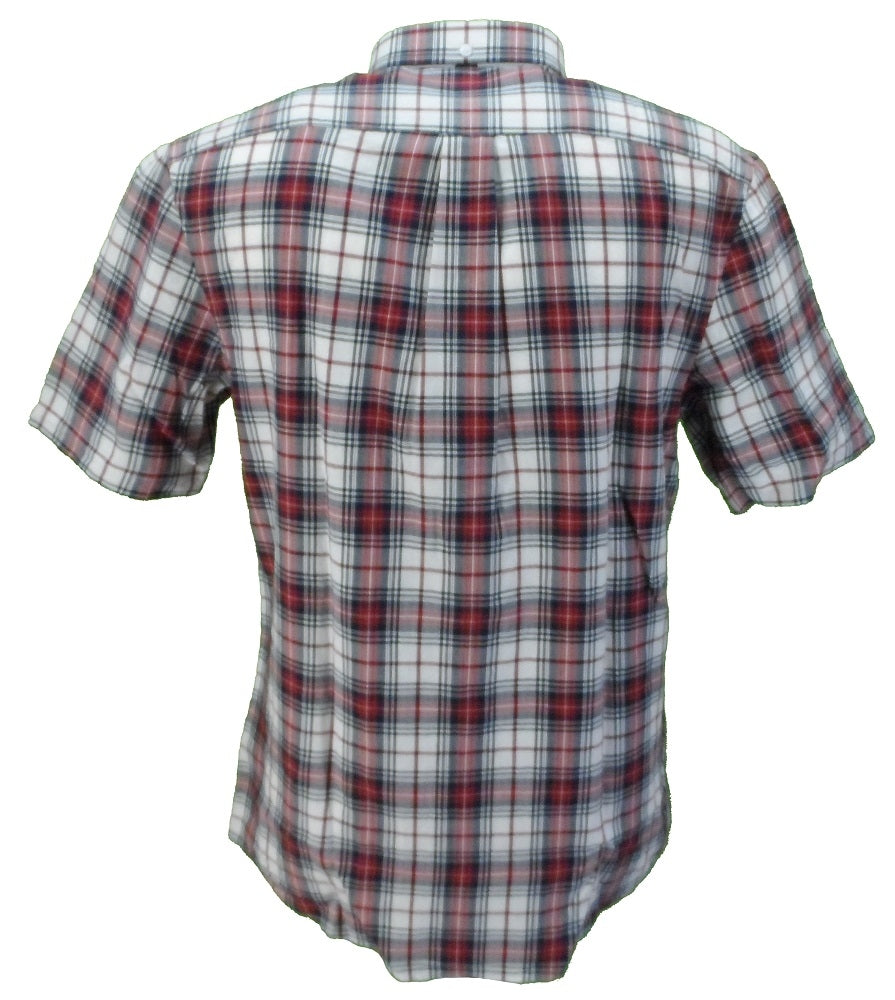 Farah Mens Red/Black/White Check 100% Cotton Short Sleeved Shirt …
