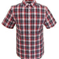 Farah Mens Scarlet Check 100% Cotton Short Sleeved Shirt