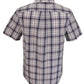 Farah Mens Aegean Blue Check 100% Cotton Short Sleeved Shirt
