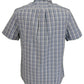 Farah Mens Blue Surf Gingham Check 100% Cotton Short Sleeved Shirt