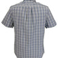 Camicia da uomo a maniche corte in cotone 100% a quadretti blu da surf Farah