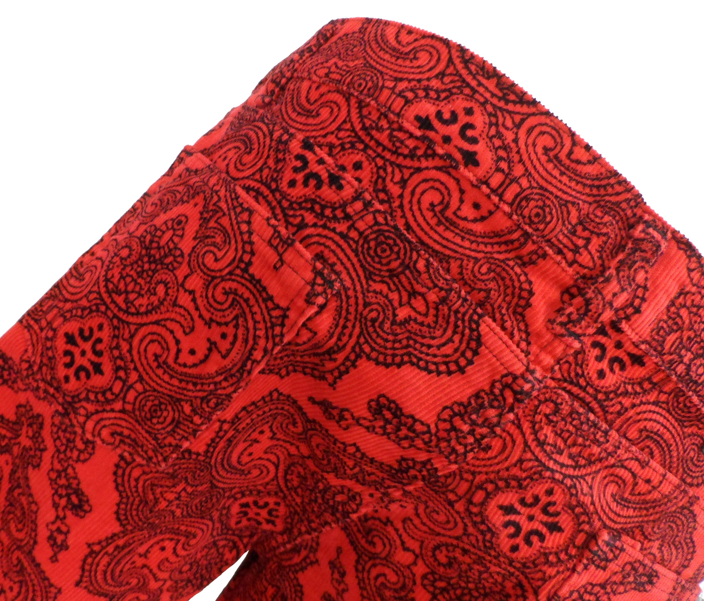 Run & Fly Mens Red Vintage Jimi Hendrix Paisley Retro Bellbottom Flares