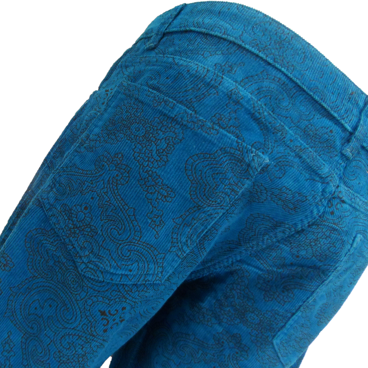 Run & Fly hombre azul tinta vintage Jimi Hendrix Paisley pantalones de campana retro
