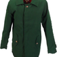 Real Hoxton Mens Green Mac Coat