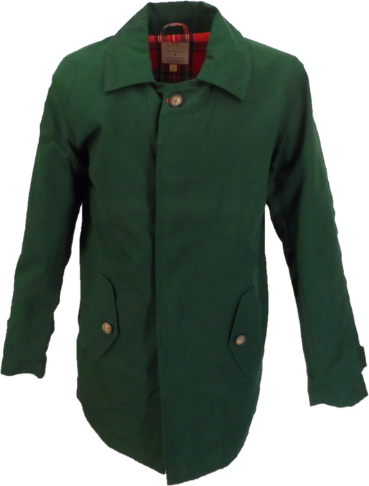 Real Hoxton Mens Green Mac Coat