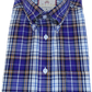 Real Hoxton Mens Purple Checked Short Sleeved  Button Down shirts …