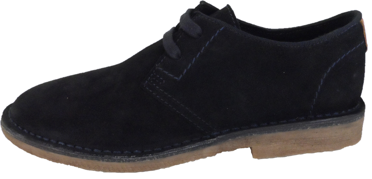 Hush Puppies Mens Navy Real Suede Desert Shoes