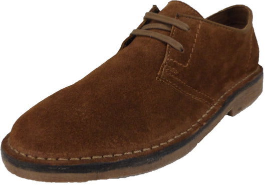 Hush Puppies Mens Tan Real Suede Desert Shoes