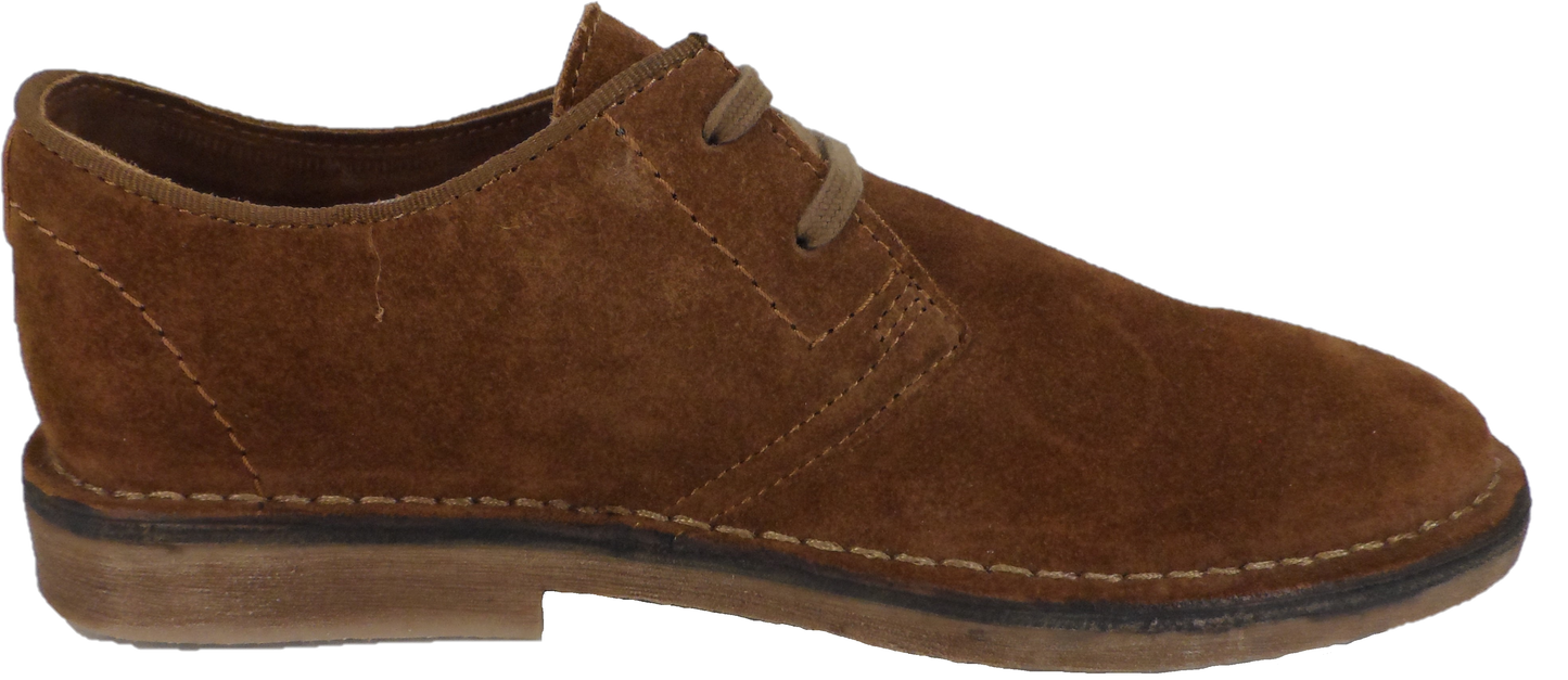 Hush Puppies Mens Tan Real Suede Desert Shoes