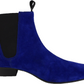 حذاء البيتل Ikon Original باللون الأزرق من جلد الغزال الحقيقي Winklepicker Mod