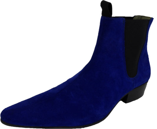 Botas Ikon Original azul ante auténtico winklepicker mod beatle