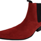 Ikon Original Red Real Suede Winklepicker Mod Beatle Boots