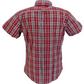 Ikon Original Maroon/Grey Checked Short Sleeved Button Down Shirts