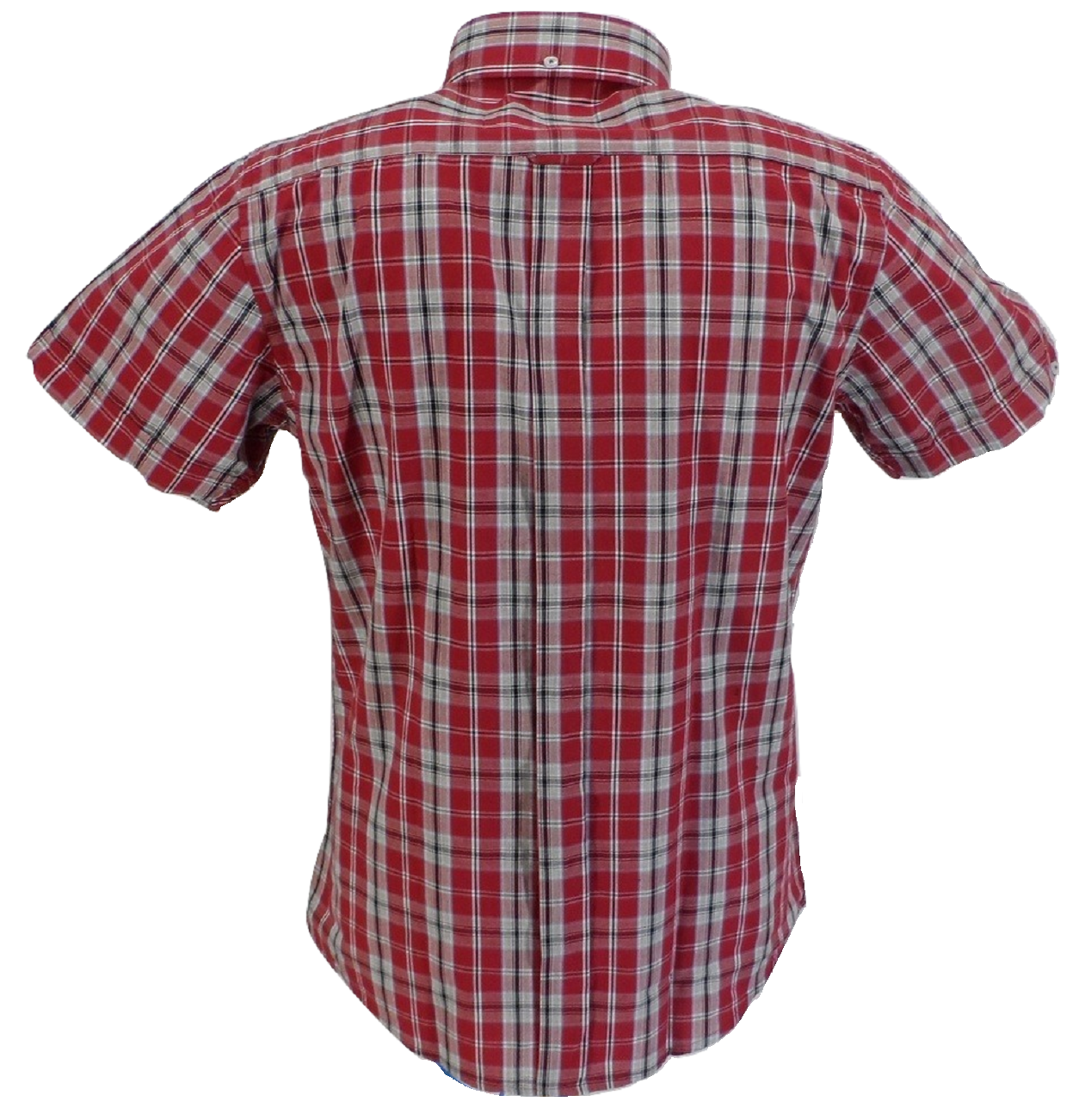Ikon Original Maroon/Grey Checked Short Sleeved Button Down Shirts