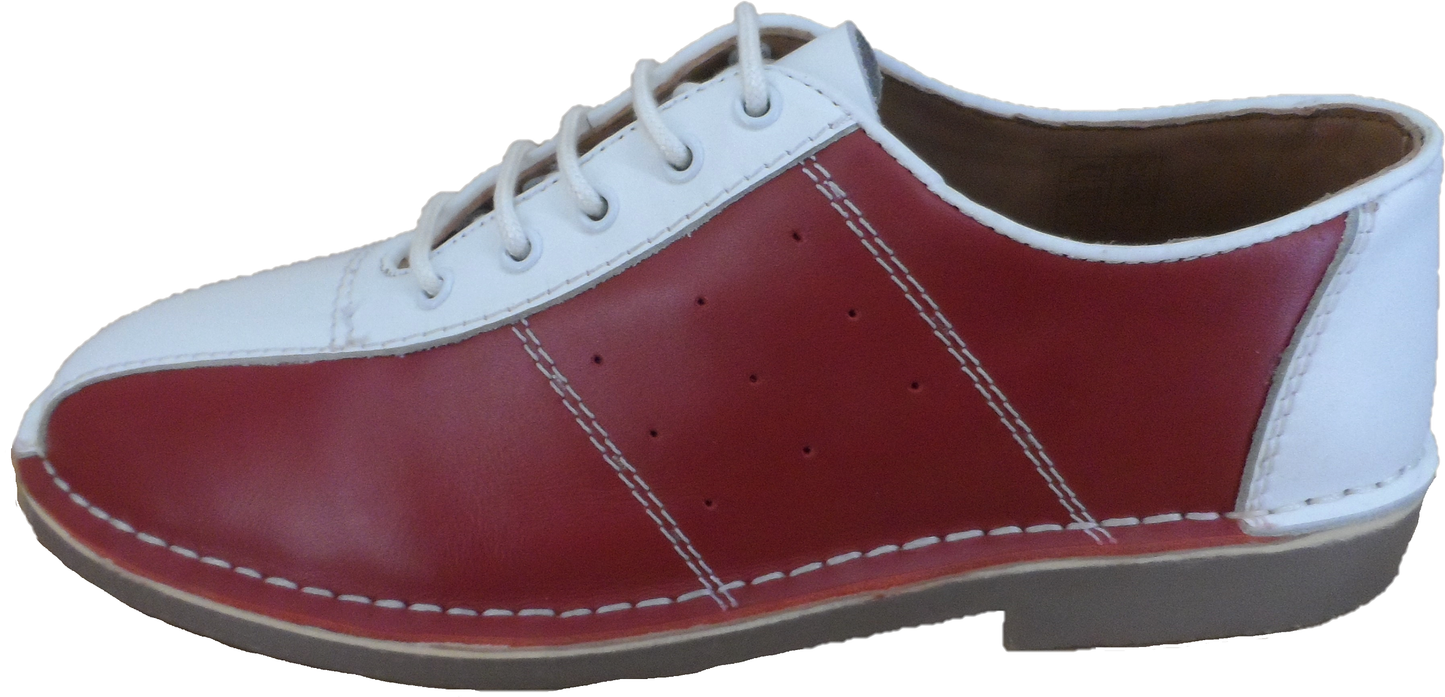 Zapatos de bolos Ikon Original - zapatos de bolos mod jam rojos, blancos y azules