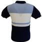 Polos tricotés 100% coton bleu marine/blanc/ciel pour hommes