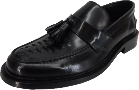 Ikon Original Mens Twister Black Retro,Ska,Northern Soul Tassel Loafers