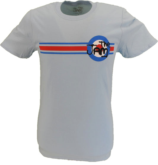 Himmelblaues offizielles The Jam Stripe and Target T-Shirt für Herren