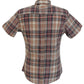 Real Hoxton Ladies Purple Checked Button Down Short Sleeved Shirts