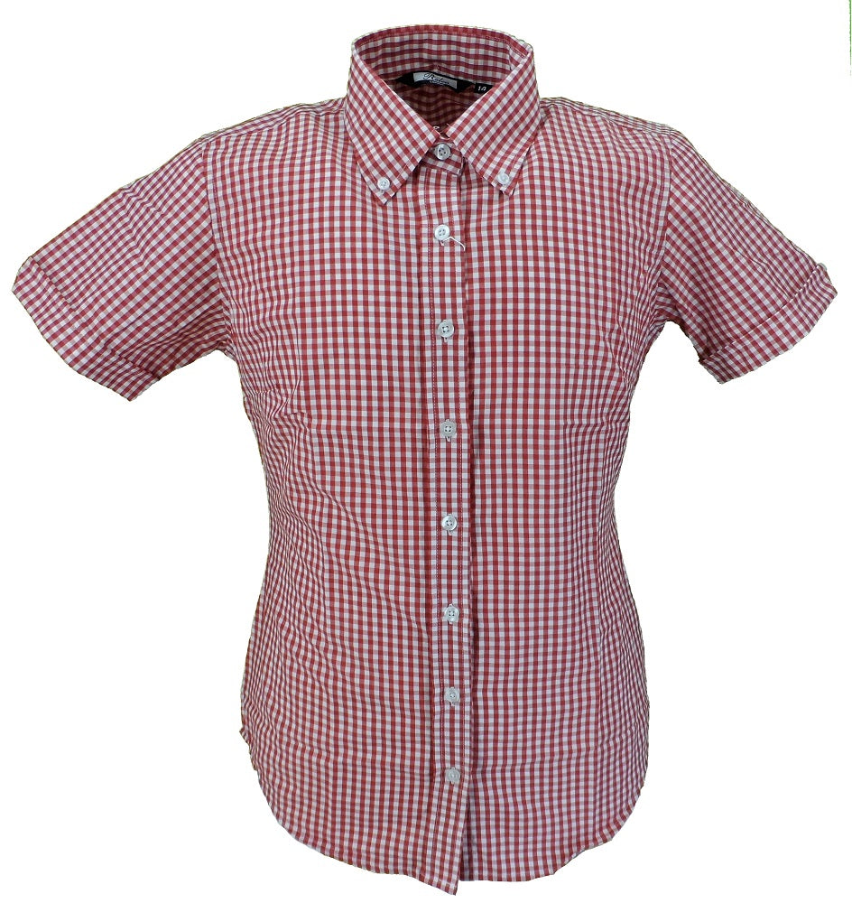red gingham shirt womens	