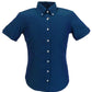 Relco Ladies Blue/Green Tonic Button Down Short Sleeved Shirts